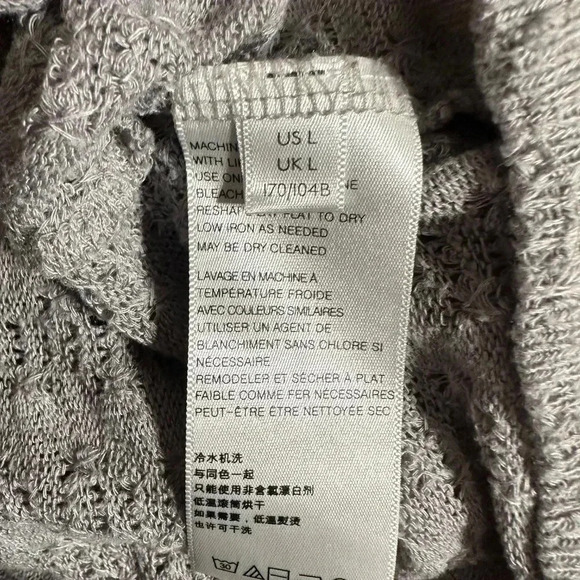 Free People Dream Girl Knit Top Blouse in Storm Grey Size L - Picture 5 of 5